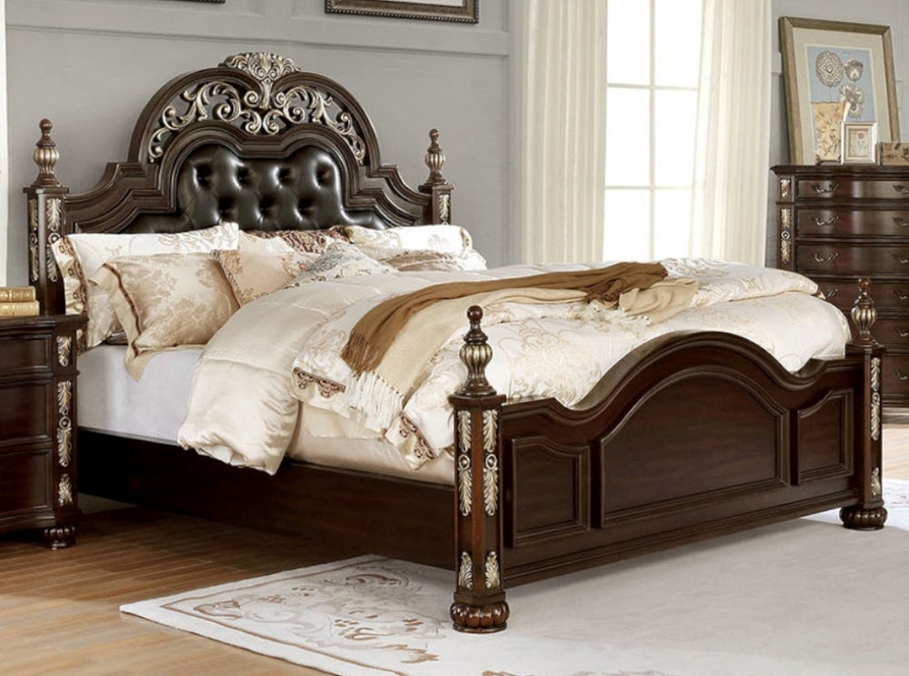 Theodor Brown Cherry Queen Bed (Oversized)