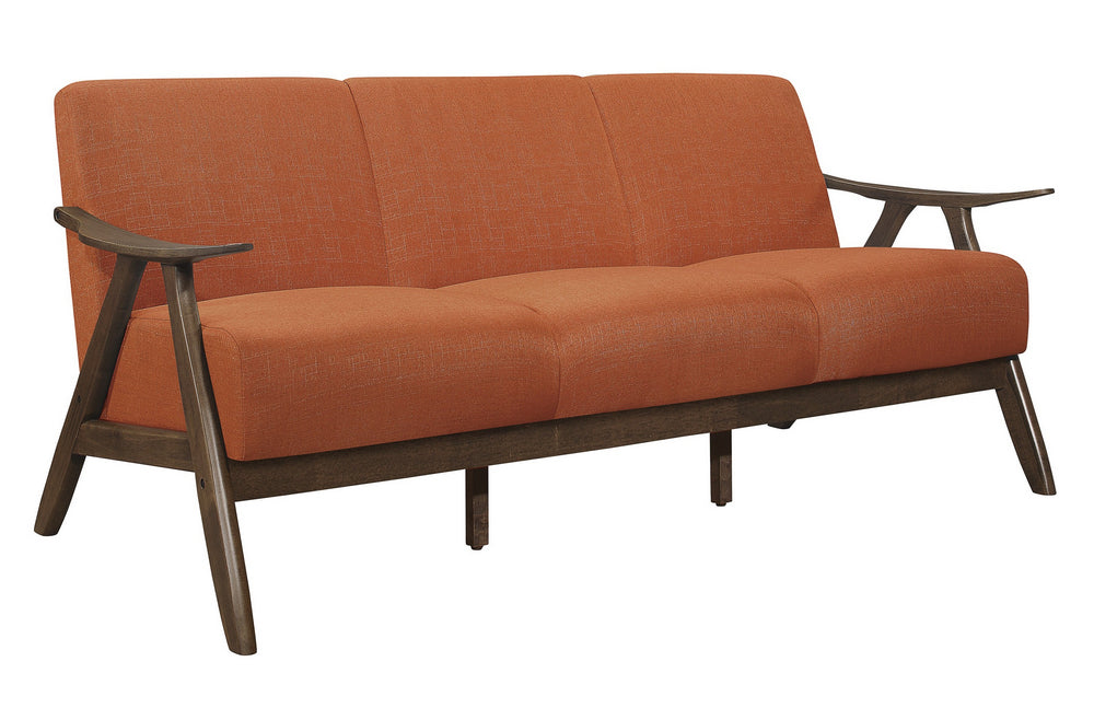 Damala Orange Textured Fabric Sofa