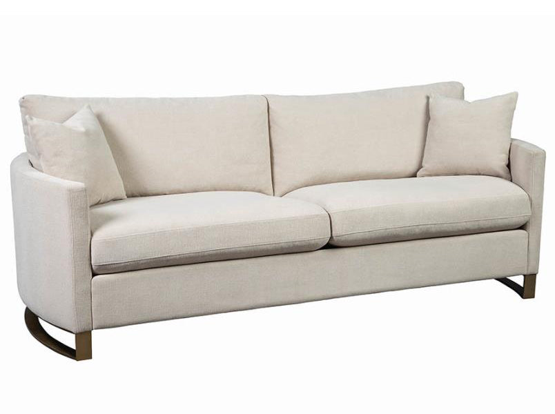 Corliss Contemporary Beige Velvet 2-Seat Sofa (Oversized)