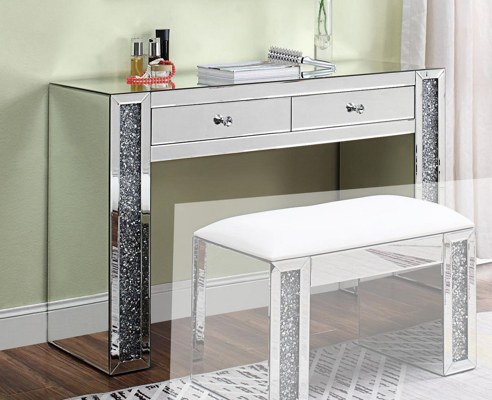 Noralie Mirrored 2-Drawer Vanity Desk