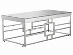 Hadleigh Chrome Metal Coffee Table with Mirrored Top