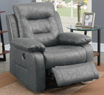 Kestrel Grey Faux Leather Power Recliner with USB