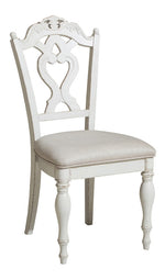 Cinderella Gray Fabric/Antique White Wood Side Chair