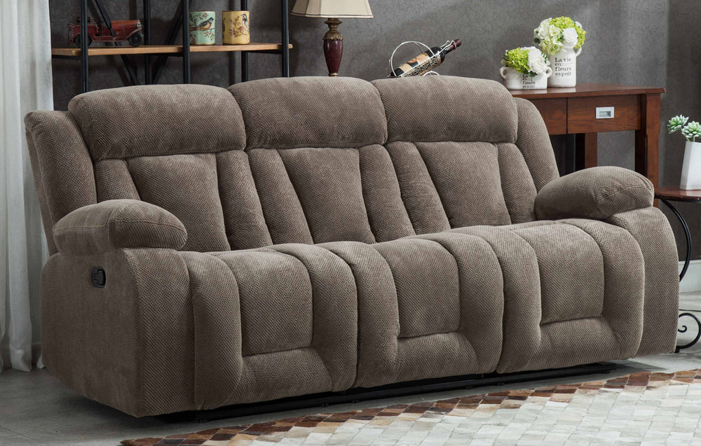 Amabel Tan Fabric Manual Recliner Sofa