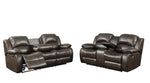 Samara 2-Piece Dark Brown Manual Recliner Sofa Set