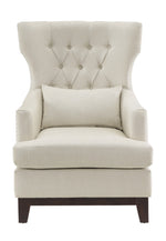 Adriano Beige Fabric Accent Chair with Lumbar Pillow