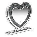 Aleena Silver Finish Heart-Shaped Table Mirror