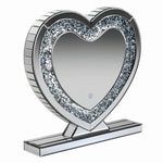 Aleena Silver Finish Heart-Shaped Table Mirror