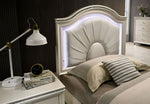 Allie Pearl White Leatherette/Wood Full Bed