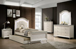 Allie Pearl White Leatherette/Wood Twin Bed