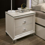 Allie Pearl White Wood 2-Drawer Nightstand