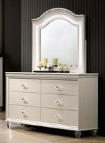 Allie Pearl White Wood 6-Drawer Dresser