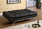 Aristo Black Leatherette Futon Sofa