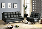 Aristo Black Leatherette Futon Sofa