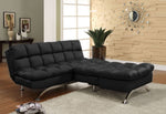 Aristo Black Leatherette Futon Sofa