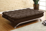 Aristo Dark Brown Leatherette Futon Sofa