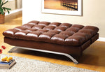 Aristo Saddle Brown Leatherette Futon Sofa