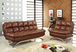 Aristo Saddle Brown Leatherette Futon Sofa