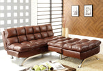 Aristo Saddle Brown Leatherette Futon Sofa