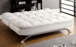 Aristo White Leatherette Futon Sofa