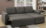 Assunta Ash Black Polyfiber RAF Sectional with Pull-Out Bed