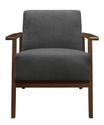 August Dark Gray Velvet Fabric Accent Chair