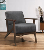 August Dark Gray Velvet Fabric Accent Chair