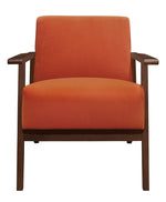 August Orange Velvet Fabric Accent Chair