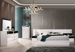 Bahamas White/Black Lacquer Wood King Bed