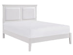 Seabright White Wood/Faux Leather Full Bed