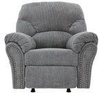 Allmaxx Pewter Fabric Manual Rocker Recliner