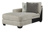 Ardsley 2-Pc Pewter Chenille Fabric LAF Sectional Sofa