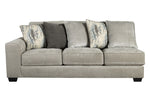 Ardsley 2-Pc Pewter Chenille Fabric RAF Sectional Sofa