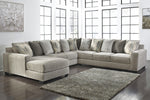 Ardsley 4-Pc Pewter Chenille Fabric LAF Sectional Sofa