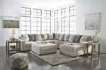 Ardsley 4-Pc Pewter Chenille Fabric RAF Sectional Sofa