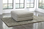 Ardsley Pewter Fabric Oversized Accent Ottoman