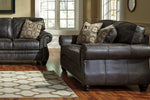 Breville Charcoal Faux Leather Loveseat