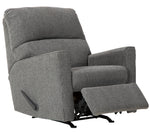 Dalhart Charcoal Fabric Manual Rocker Recliner