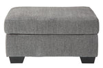 Dalhart Charcoal Fabric Oversized Accent Ottoman