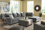 Dalhart Charcoal Fabric Oversized Accent Ottoman