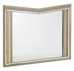 Bijou Champagne Metallic Wood Dresser Mirror with LED