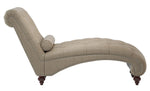 Bonne Brown Fabric Button Tufted Chaise