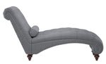 Bonne Dark Gray Fabric Button Tufted Chaise