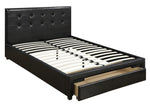 Carla Black Faux Leather Queen Platform Storage Bed