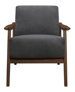 Carlson Dark Gray Velvet Fabric Accent Chair