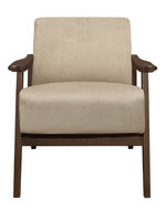 Carlson Light Brown Velvet Fabric Accent Chair