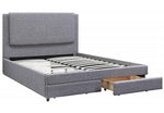 Ciara Stone Ash Faux Linen King Platform Storage Bed