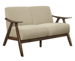 Damala Light Brown Textured Fabric Loveseat