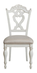 Cinderella Gray Fabric/Antique White Wood Side Chair