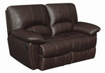 Clifford 2-Pc Chocolate Leather Manual Recliner Sofa Set